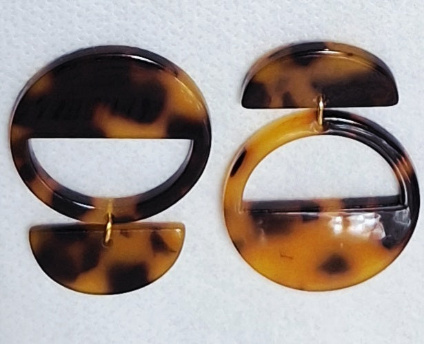 Tortoise Shell Reverse Acrylic - Earrings