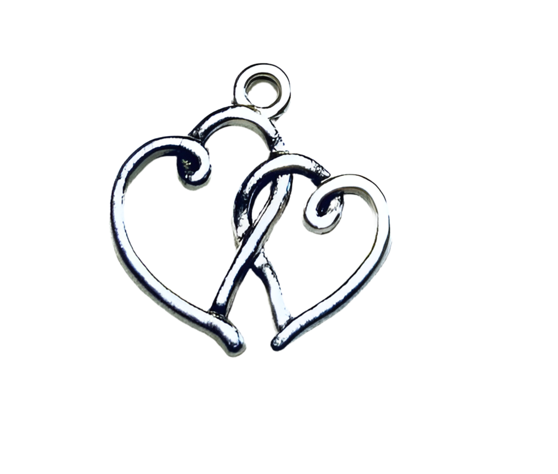 Two hearts linked together. Approx.