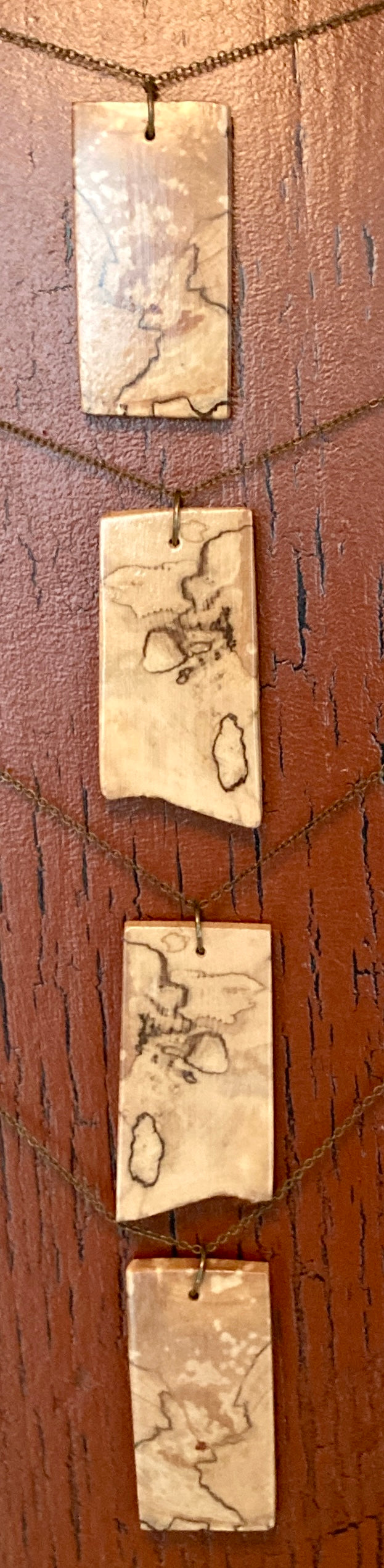 Spalted Birch Wood Pendant - (Close-up view) - Image designed by nature. No other booked images are alike. Limited edition.