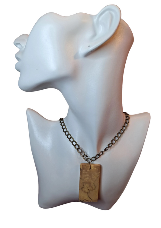 Spalted Birch Wood Pendant Necklace  - Image designed by nature. No other booked images are alike. Limited edition. Design SBPN-00125 shown